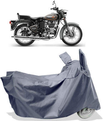 Amexride Two Wheeler Cover for Royal Enfield(Bullet 500, Grey)