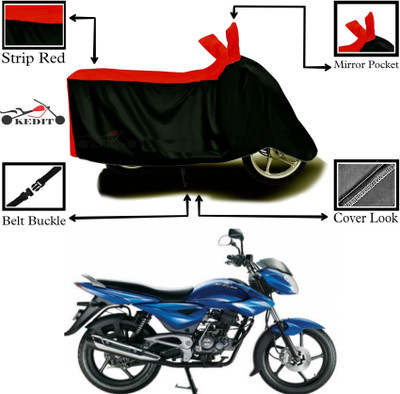 AJSTAR Two Wheeler Cover for Bajaj(XCD 135, Red, Black)