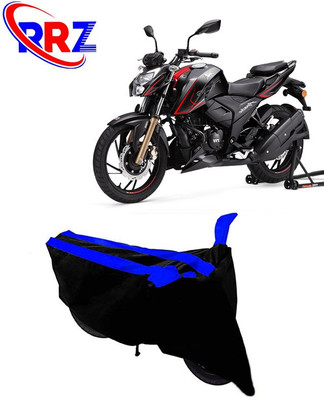 RRZ Waterproof Two Wheeler Cover for TVS(Apache RTR 200 4V, Black, Blue)
