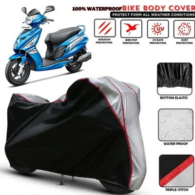 Shiv Kanha Waterproof Two Wheeler Cover for Hero(Maestro, Black, Silver)