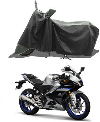 AG AutoHub Waterproof Two Wheeler Cover for Yamaha(R15, Black, Grey)