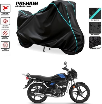 MADAFIYA Waterproof Two Wheeler Cover for Hero(Black, Blue)