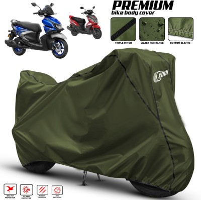 xodi Waterproof Two Wheeler Cover for Yamaha(Ray-ZR 125FI BS6, Green, Black)