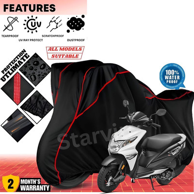OliverX Waterproof Two Wheeler Cover for Honda(Dio, Black, Red)