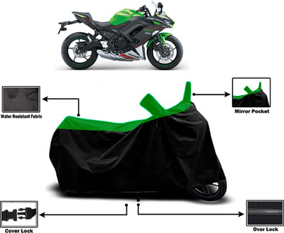Amexride Two Wheeler Cover for Kawasaki(Ninja 650 bs6, Green)