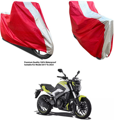 AutoGalaxy Waterproof Two Wheeler Cover for Bajaj(Dominar, Silver, Red)