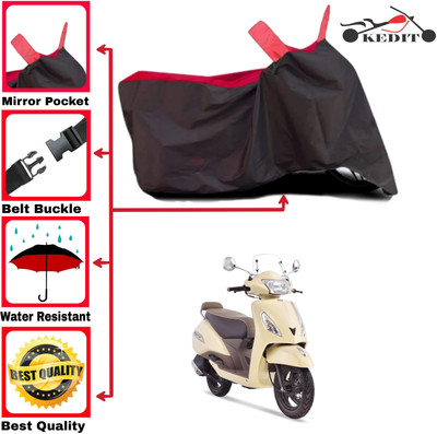 AASHTIK MART Two Wheeler Cover for TVS(Jupiter 125, Red, Black)