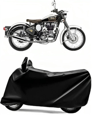 DeepShakshi AUTOMOTIVE Waterproof Two Wheeler Cover for Royal Enfield(Classic Chrome, Black)