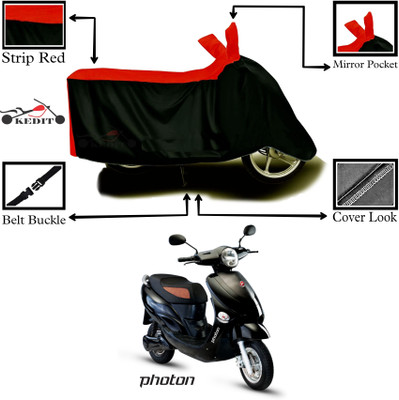CoNNexXxionS Two Wheeler Cover for Hero(Electric Photon, Red, Black)