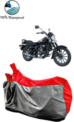 Autofly Waterproof Two Wheeler Cover for Bajaj(Avenger 180 Street, Grey, Red)