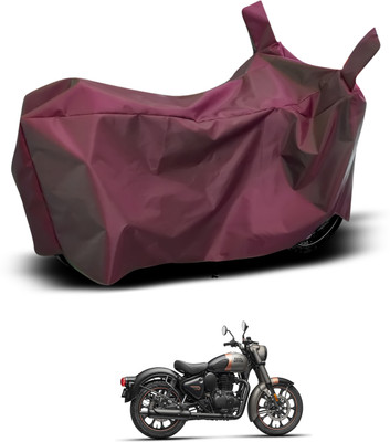 PAGORA Waterproof Two Wheeler Cover for Royal Enfield(Classic Stealth Black, Maroon)