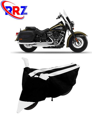 RRZ Waterproof Two Wheeler Cover for Harley Davidson(Heritage Softail Classic, Black, White)