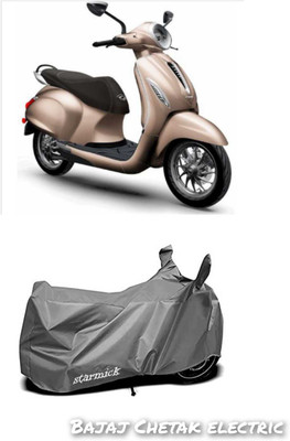 STREMICK Waterproof Two Wheeler Cover for Bajaj(Chetak, Grey)