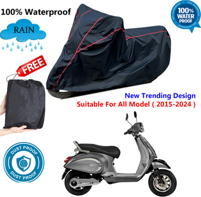 AutoGalaxy Waterproof Two Wheeler Cover for PURE EV(Black, Red)