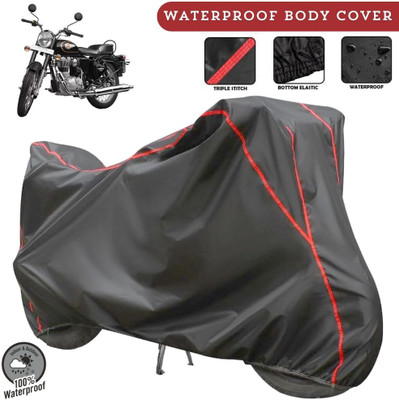 MADAFIYA Two Wheeler Cover for Royal Enfield(Bullet 350 Twinspark, Grey, Red)