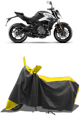 SUGASHRI Waterproof Two Wheeler Cover for CFMoto(400NK BS6, Yellow, Black)