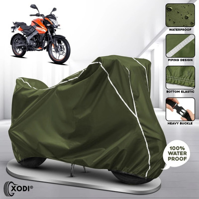 xodi Waterproof Two Wheeler Cover for Bajaj(Pulsar NS 200, Green, White)