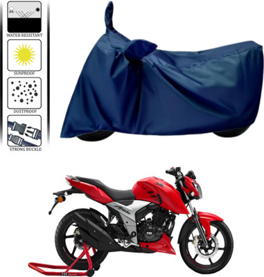 WMIZEXA Waterproof Two Wheeler Cover for TVS(Apache RTR 160 4V, Blue)