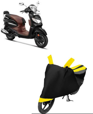 OM ENTERPRISES Two Wheeler Cover for Hero(Pleasure Plus, Black, Yellow)