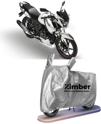 ZIMBER Waterproof Two Wheeler Cover for TVS(Apache RTR 180, Silver)