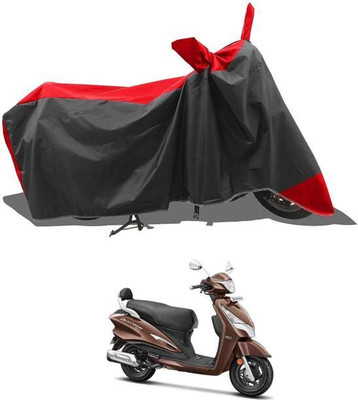 LIFE TO HUB Two Wheeler Cover for Hero, Honda, Bajaj, Ather, TVS, Yamaha(Saluto RX BS6, Black, Red)