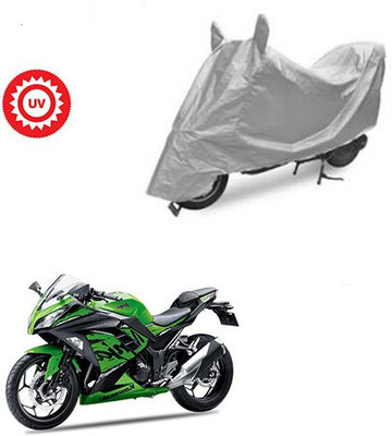 DeepShakshi AUTOMOTIVE Waterproof Two Wheeler Cover for Kawasaki(Ninja 300, Silver)