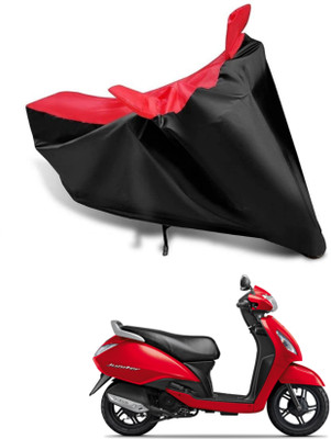KEDIT Two Wheeler Cover for TVS(Jupiter Grande BS6, Red, Black)