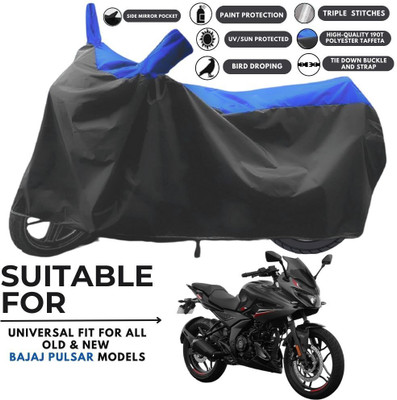 ZAQE Two Wheeler Cover for Bajaj(Pulsar 250, Black, Blue)