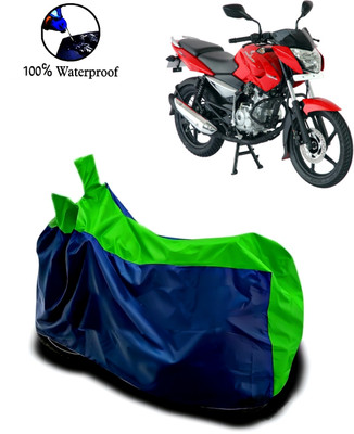 Autofly Waterproof Two Wheeler Cover for Bajaj(Pulsar 135, Blue, Green)