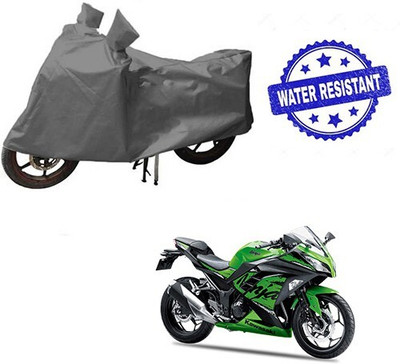 DeepShakshi AUTOMOTIVE Waterproof Two Wheeler Cover for Kawasaki(Ninja 300, Grey)
