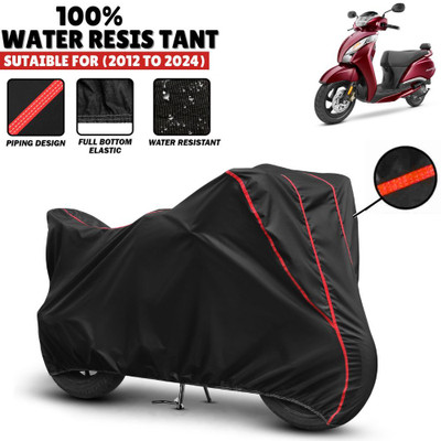 Mwiss Waterproof Two Wheeler Cover for TVS(Jupiter, Black, Red)