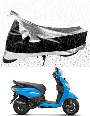 Furious3D Two Wheeler Cover for Hero(Pleasure+ 110, Silver, Black)