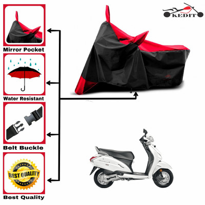 KEDIT Two Wheeler Cover for Honda(Activa 3G, Red, Black)