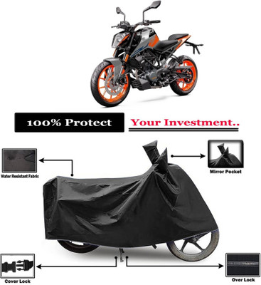 AASHTIK MART Two Wheeler Cover for KTM(Duke 200, Black)