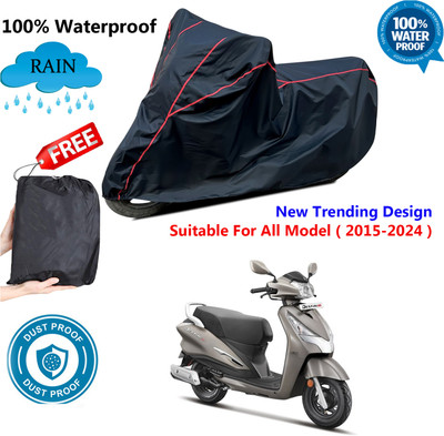 AUTOCAD Waterproof Two Wheeler Cover for Hero(Destini 125, Black, Red)