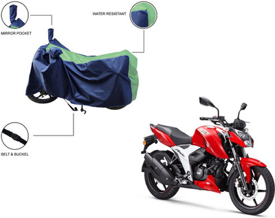 Furnish Flow Two Wheeler Cover for TVS(Apache RTR 160 4V, Green)