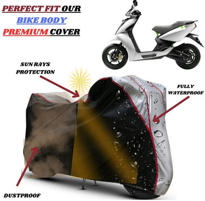 Delphinium Waterproof Two Wheeler Cover for Ather(450 X, Black, Silver)