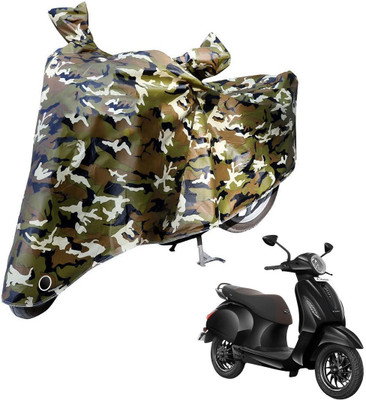 Laxnera Waterproof Two Wheeler Cover for Bajaj(Chetak, Green, Black)