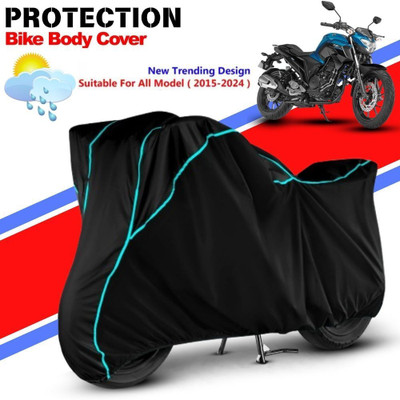 AutoGalaxy Waterproof Two Wheeler Cover for Yamaha(FZ FI, Black, Blue)