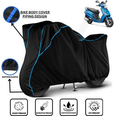 LE PRA Waterproof Two Wheeler Cover for Hero(Maestro, Black, Blue)