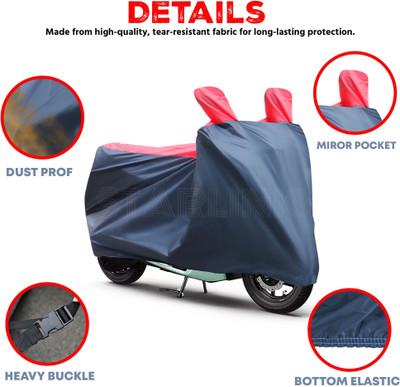 Starlink Waterproof Two Wheeler Cover for Bajaj(CT 100, Blue, Red)