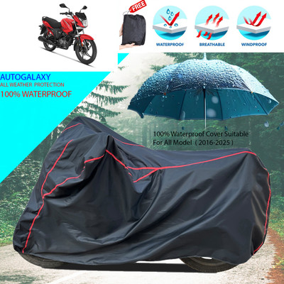 AutoGalaxy Waterproof Two Wheeler Cover for Hero(Glamour FI, Black)