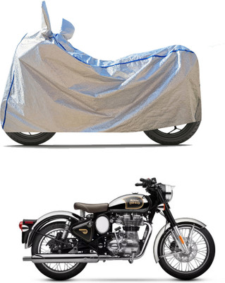 CODOKI Waterproof Two Wheeler Cover for Royal Enfield(Classic Chrome, Silver)