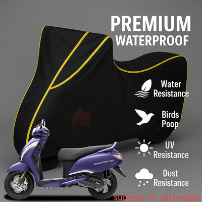 pocket bazar Waterproof Two Wheeler Cover for TVS(Jupiter, Black, Yellow)