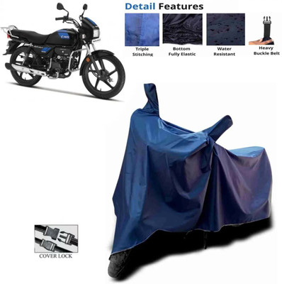 ma collections Two Wheeler Cover for Hero(Splendor Plus, Blue)
