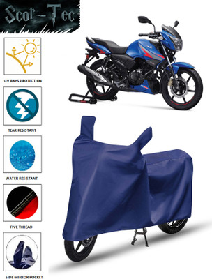 SCOR-TEC Waterproof Two Wheeler Cover for TVS(Apache RTR 160, Blue)