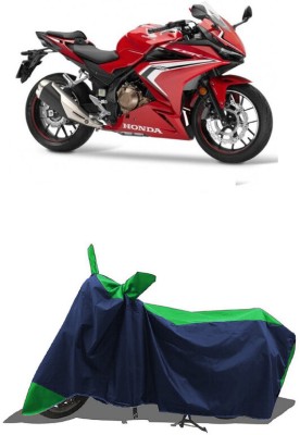 SUGASHRI Waterproof Two Wheeler Cover for Honda(CBR500R BS6, Green, Blue)