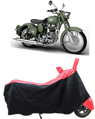 Coxtor Two Wheeler Cover for Royal Enfield(Battle Green, Red)