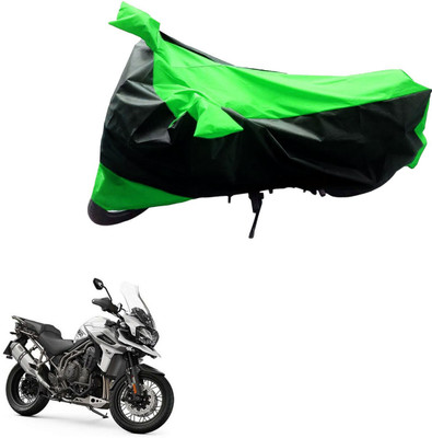 Mdstar Waterproof Two Wheeler Cover for Triumph(Tiger 800 XCA, Black, Green)