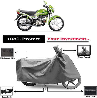 Amexride Two Wheeler Cover for Hero(HF Deluxe Eco, Grey)